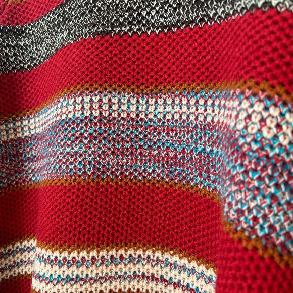 LIVERPOOL Red Striped Raglan Sleeve Sweater with Rounded Hem - Picture 6 of 8